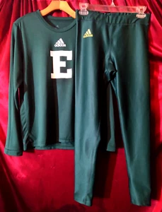 Adidas Women's Green Running Outfit Medium Athletic Exercise Eastern Michigan - Picture 1 of 7