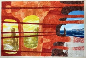 Gemälde von Pastor Perez. Ohne Titel, ca 1979. Mischtechnik auf Karton.  - Bild 1 von 12