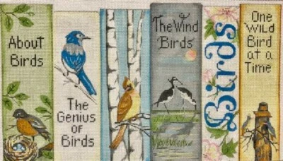 Needlepoint Handpainted Alice Peterson Bird Books 9x16 - Image 1 of 4