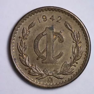 1942 ESTADOS UNIDOS MEXICANOS 1 CENTAVO Mo B211 KQ - Picture 1 of 2
