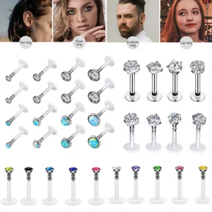 Wholesale 16g Labret Monroe Lip Rings Studs  Cartilage Earrings Piercing Jewelry - Picture 1 of 9