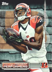 2015 Topps Football Past & Present Performers #PPP-GW A.J. Green/Ickey Woods