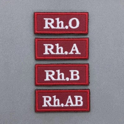 blood type patch white red rim ripstop embroidered compatible military tactical - Image 1 of 4