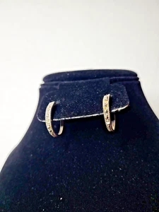 Vintage 925 Sterling Silber Markasiten Creolen (defekt) - Bild 1 von 9