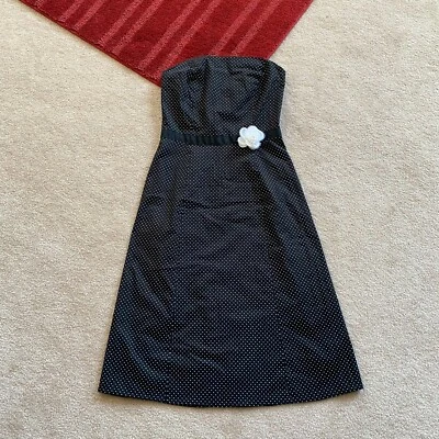 Vestido Ruby Rox Juniors 5 Sin Tirantes Lunares Flor Acento Sin Forro DB Foto 1 de 4