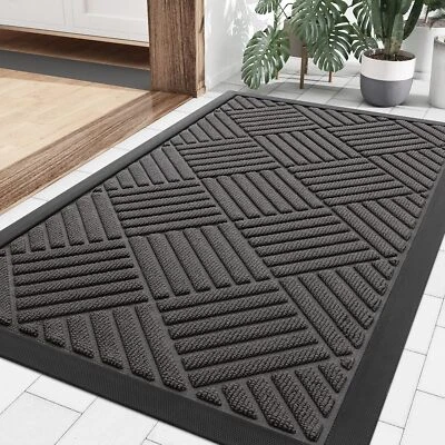 Smiry Front Door Mat Outside Entrance, Heavy Duty Outdoor Indoor Natural Rubber  - Image 1 of 4