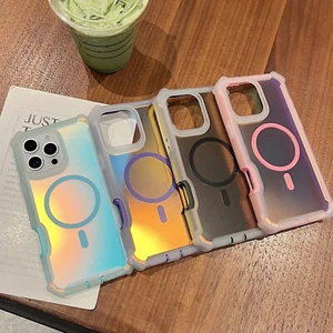 Funda Mag Safe para iPhone 16e 16 Pro Max 15 14 13 a prueba de golpes color degradado - Imagen 1 de 15