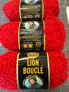 Lion Brand Boucle CANDY APPLE Lot of 4 - Picture 1 of 3