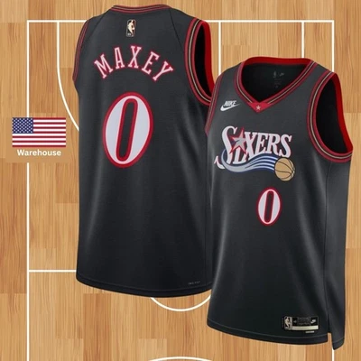 NWT Rare Tyrese Maxey Jersey Classic Black Mens Medium Philadelphia 76ers - Image 1 of 4