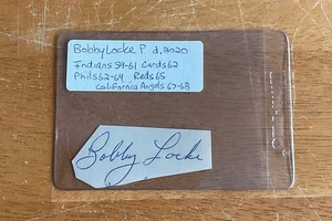 Bobby Locke Indians Cardinals Phillies Reds Signed Autograph Album Page Cut Sig - Picture 1 of 2