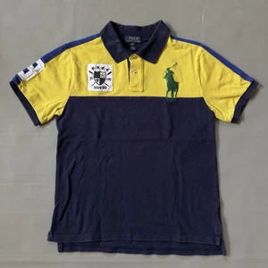 Polo Shirt by Ralph Lauren Kids Size XL 18-20 Yellow Blue Big Pony Rugby - Picture 1 of 13