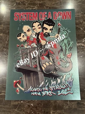 SYSTEM OF A DOWN Poster NYC FOIL MetLife  💯 Official Merch 🍄 🐘 Ships Flat ! - Image 1 of 4