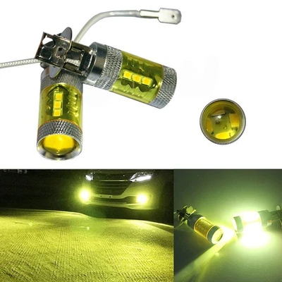 AU 2pcs Set 12-24V H3 80W 16 LED Car Fog Light Bulb Yellow High Power Truck - Image 1 of 4