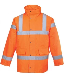 Portwest URT30 Hi Vis Reflective Waterproof Lined Traffic Safety Work Jacket - Picture 1 of 8