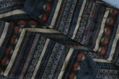 NWT Ermenegildo Zegna Aztec Multi color wool cashmere blend v-neck sweater XL - Image 1 of 4