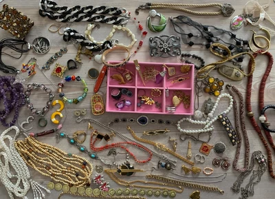 Modeschmuck & Trödel Konvolut | Bastler Lot Sammlung Schrott defekt U - Bild 1 von 4