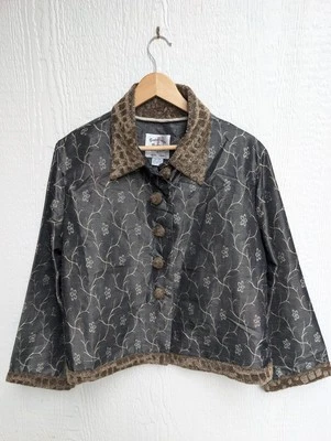Vtg Broadway Vintage Collection Faux Fur Collar Buttons Jacket Women's One Size - Image 1 of 4