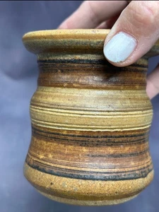 Vintage Abstrakte Kunst Keramik Glasur Vase Gefäß Steinzeug Regal Sitter - Bild 1 von 6