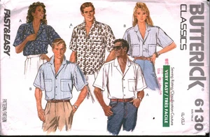 6130 Vintage Butterick SEWING Pattern Misses 1990s Loose Fitting Button Up Shirt - Picture 1 of 2