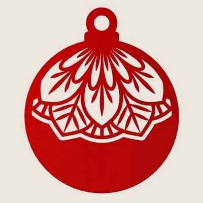 Bijou Noël Bombka - Rouge - Photo 1/3