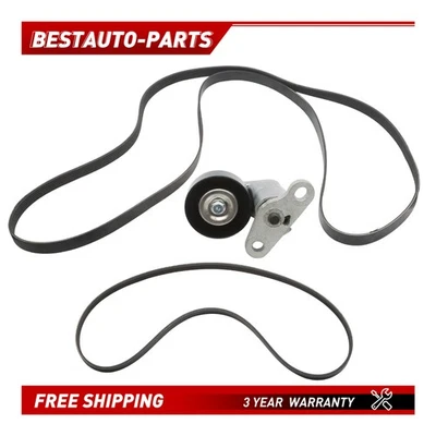 A/C Serpentine Tensioner 90K-38159 & Drive Belt For Chevy Silverado GMC Savana Foto 1 de 4