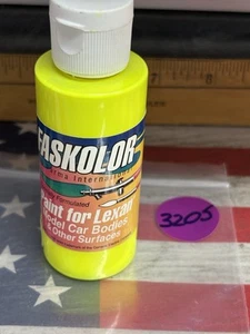 Parma PSE 40101 Faskolor Water Based Airbrush Paint Fasflourescent Yellow 2oz - Picture 1 of 3