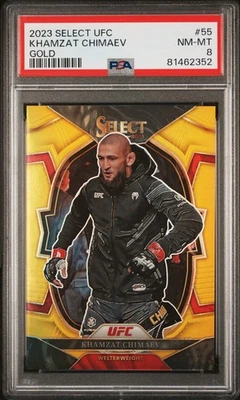 2023 Panini Select UFC #55 Khamzat Chimaev Gold Prizm /10 - Image 1 of 2