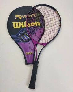 Raqueta de tenis Wilson Swat de gran tamaño multicolor vintage con estuche - Imagen 1 de 8