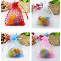 100PCS Sheer Organza Wedding Party Favor Decor Gift Candy Bags Jewelry Pouches 