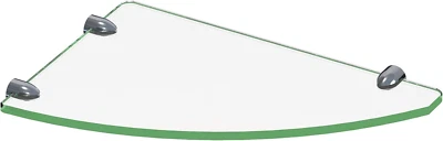 12 pollici X 8 pollici Mensola angolare in vetro cromato - Immagine 1 di 4