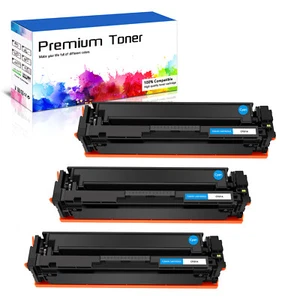 3PK Cyan CF501A 202A Toner for HP Color LaserJet Pro M254dw MFP M280nw M281fdn - Picture 1 of 24