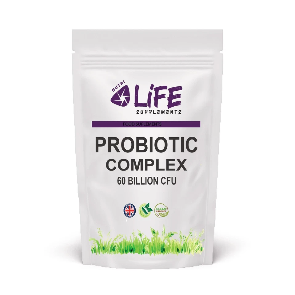 NUTRI LIFE SUPPLEMENTS Probiotics Complex 60 Billion CFU 15 Active Bacteria Strain Vegan Supplements