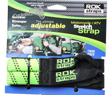 ROK Straps 1in Set Flat Bungee Adjustable Tie Downs Hi Viz Green