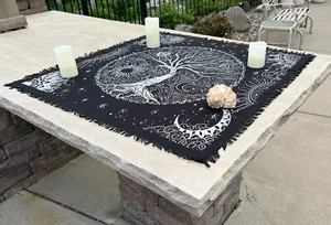 Tela de altar tarot brujería mesa cubierta decoración de pared arte 24 x 24 pulgadas - Imagen 1 de 21