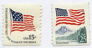 Sello de bandera Scott #2280 Yosemite 25 centavos / #1597 hogar de Brave Fort McHenry - Imagen 1 de 1