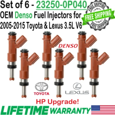 Genuine Denso 6Pcs HP Upgrade Fuel Injectors for 2007-2011 Toyota Sienna 3.5L V6 - Image 1 of 4
