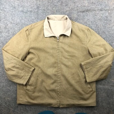 Ermenegildo Zegna Jacket Mens XL Beige Pockets Bomber Reversible Silk Cashmere * - Image 1 of 4