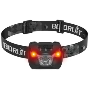 BORUIT BR01 ROT Licht LED Stirnlampe Kopflampe Taschenlampe für Angeln Jagd Camping - Bild 1 von 15