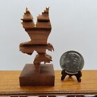 Dollhouse Miniatures Hand Carved Wood Eagle (one way) and Trees (the other way)