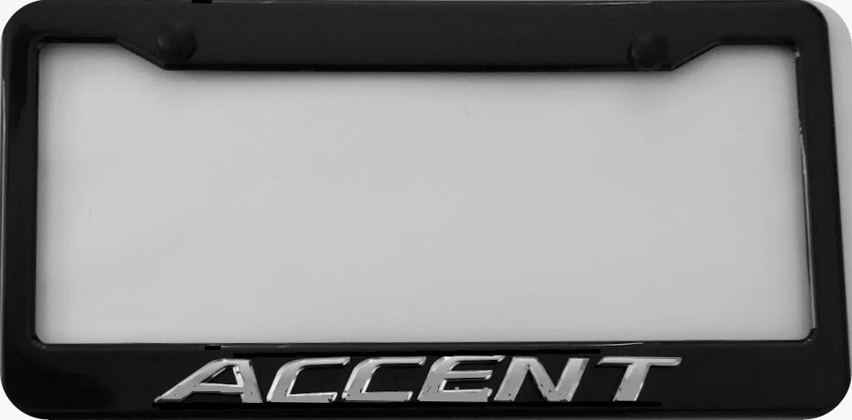 Marco de licencia de plástico ABS con escritura cromada 3D Hyundai Accent Foto 1 de 1