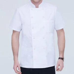 Unisex Chef Clothes Mesh Design Breathable Short Sleeve Uniform Universal Work - Picture 1 of 13