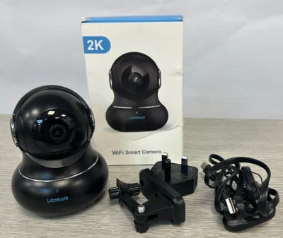 LITOCAM Litokam Little 2K Überwachungskamera Innen mit 360�� Motion Tracking LF-P1T schwarz