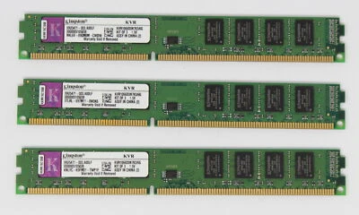 Kingston 6 GB (3x2GB) KVR1066D3N7K3/6G PC3-10600 DDR3-1333 Low Profile (#16769) - Bild 1 von 2