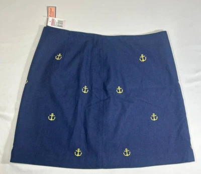Vineyard Vines Women's Wool Blend Anchor Skirt Navy Blue Women’s Size 10 NWT - Image 1 of 4