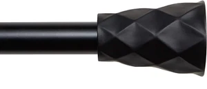 Curtain Rods black 1 inch Steel Single Curtain Rod with Finials 60"X 120" - Picture 1 of 5