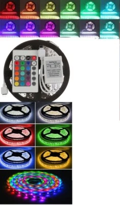 STRISCIA A LED SMD 3528 RGB IP65 5 METRI BOBINA CON ALIMENTATORE E TELECOMANDO I - Immagine 1 di 2