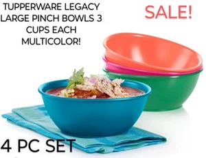 Tupperware Legacy Bowls 3 Cups Ea Soup Ice Cream & More Set of 4 MULTICOLOR NEW - Picture 1 of 1