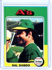 1975 Topps Sal Bando #380 Set Break Oakland Athletics FACTORY MISCUT ERROR