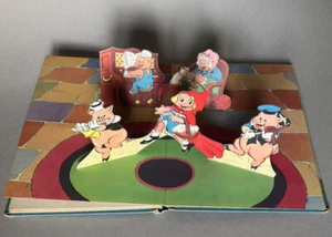 Walt Disney — Les trois petits cochons — album pop-up Hop-la! — Hachette — 1936 - Picture 1 of 14