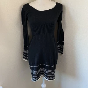 Adrianna Papell Damen Gr. Small Schwarz Strick Pullover Kleid Kurzarm - Bild 1 von 12